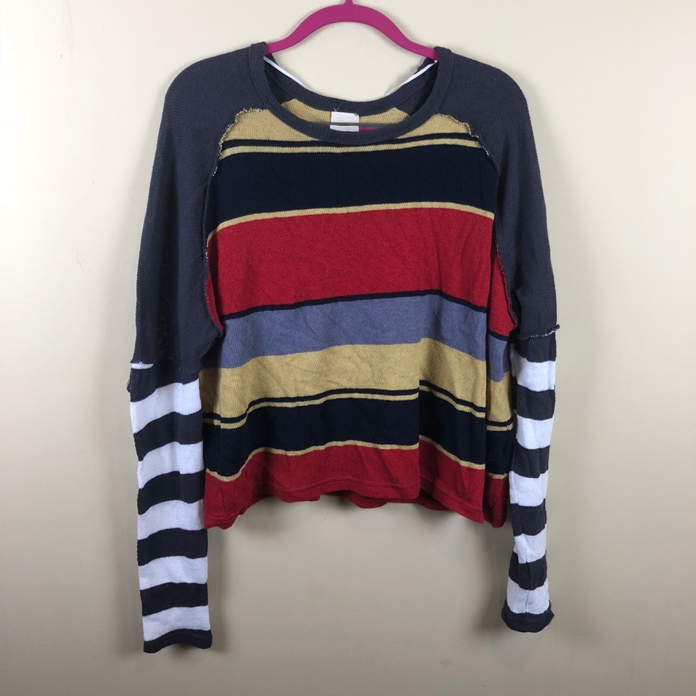 Free people multi colored stripe sweater!